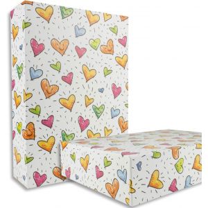 1x Boîte De Rangement Et De Cadeau De Qualité Supérieure - Format A4 - Motif C?Urs Colorés - 302 X 213 X 70 Mm - Neuf