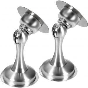 Magnétique, butée de Porte, en Acier Inoxydable Arrêt de Porte, porte de Porte Arrêt de Porte, Porte Métallique Attraper 3m Ruban adhésif Double Face [Pas Besoin de Percer] 2pcs (B - Neuf