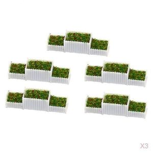 15pcs Plastic Ho 1:100 Flower Beds For Parking Street Railway Train Layout - Neuf