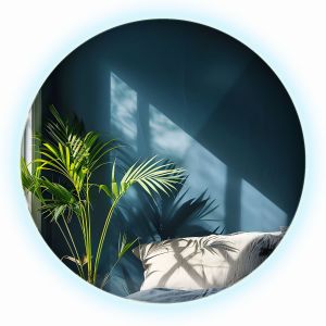 Tulup Miroir rond avec &eacute;clairage LED avec Lumi&egrave;re LED d&eacute;corative 70 cm lumi&egrave;re froide &agrave; fixer au mur Miroir de maquillage miroir pour dressing pour Entr&eacute;e S&eacute;jour Bureau Salle de bain Couloir - Neuf