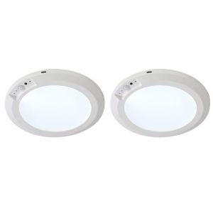 Lot De 2 Plafonniers Sans Fil &Agrave; D&eacute;tecteur De Mouvement Avec 3 Temp&eacute;ratures De Couleur Pour Usage Domestique - Neuf