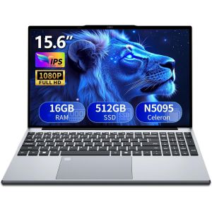 CHECARZHN--NO1-Ordinateur Portable 15,6 Pouces, 16 Go Ram Ssd 512 Go Processeur N5095 Carte Graphique Uhd, Pc Portable Full Hd 1920 X 1080, Avec Wifi 5/Usb 3.0/Pavé Numérique/Clavier Rétroéclairé/Tou - Neuf