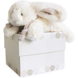 Doudou Lapin Bonbon-Boite Cadeau-Taupe-20 Cm-Doux-Idée Cadeau De Naissance Fille Et Garçon-Garantie Doudou Perdu-1240 - Neuf