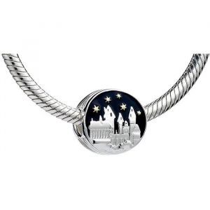 Charme De Perles D'espacement - Harry Potter - Argent Sterling - Ch&acirc;teau De Poudlard - &Eacute;mail Bleu - Neuf