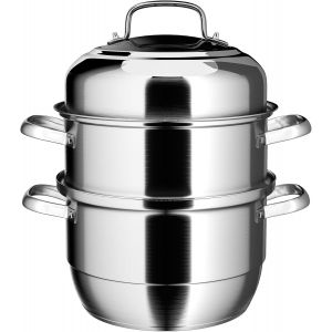 Subzonal-Cuiseur Vapeur Inox 28 Cm, Cuit Vapeur Induction 3 Etages - Neuf