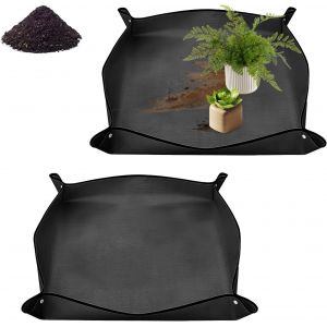 Lot de 2 tapis de plantation pour plantes,tapis de rempotage,tapis de jardin,tapis de plantation en polyéthylène noir,tapis de plantes imperméables,tapis de jardin,pour pot de plantes - Neuf