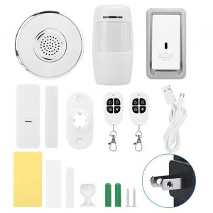 Kit d'alarme intelligent Wi-Fi Tuya, capteurs anti-intrusion PIR pour AMZALexa/Google Home (prise americaine) - Neuf