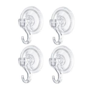 Lot de 4 crochets muraux &agrave; ventouse pour salle de bain, porte-serviettes, crochets &agrave; ventouse pour ustensiles de cuisine, douche, fen&ecirc;tre, carrelage, cl&eacute;, manteau, torchon, entr&eacute;e - Neuf