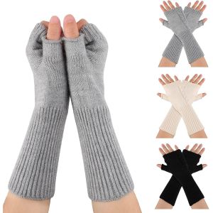 Women's 3-Pair Half-Finger Gloves, Stretchy Heated Wrist Mittens With Rivet Pattern, Knitted Gloves Warm Winter Gloves, Multicolored, L - Neuf