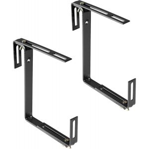 MEVRONISSHOP-Xclou Support pour jardini&egrave;re couleur anthracite - Support de bac &agrave; fleurs robuste et r&eacute;glable en largeur- Accroche jardini&egrave;re en m&eacute;tal pour le balcon - Neuf