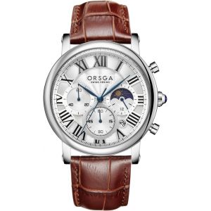 Eryi-Montre Homme Chronographe Analogique Montre Pour Homme Étanche Bracelets Cuir Phase De La Lune Montres Hommes Élégant Date Quartz Montre Bracelet, Cadeau Homme - Neuf