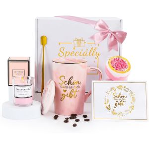 Eryi-Coffret Cadeau Anniversaire Femme,Cadeau Original Femme, Coffret Rituals Femme, Mug 410ml Idee Cadeau Pour Femme, Soeur, Amie, Mère (Schön Dass Es Dich Gibt) - Neuf