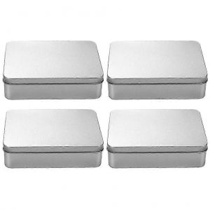 Bo&icirc;te En &Eacute;tain 4pcs Avec Couvercle Porte-Bo&icirc;te De Rangement En Fer Blanc Accessoire De Bo&icirc;te De Bonbons En Fer Blanc - Neuf