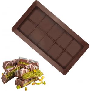 1 Pi&egrave;ces Moule Tablette Chocolat En Silicone, Moule Chocolat Profond Antiadh&eacute;sif, Moule Tablette Chocolat Dubai Pour Fourrer Les Pistaches Et Les Bonbons - Neuf