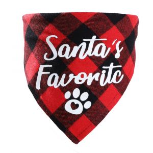 Quatre De No&euml;l Animal Bave Serviette Chien Damier Serviette De Triangle - Neuf