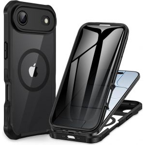 LORANKA-Magn&eacute;tique Anti Espion Coque iPhone 17 Air [Compatible avec MagSafe] int&eacute;gr&eacute; 9H Verre Tremp&eacute; Protection &eacute;cran et Protection Cam&eacute;ra, 360&deg; Antichoc T&eacute;l&eacute;phone Housse Case Int&eacute;grale Etui -Noir - Neuf
