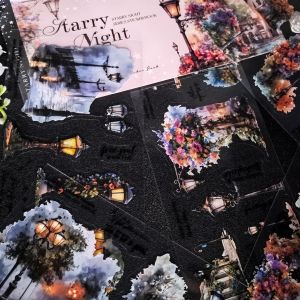 18 Feuilles Scrapbooking Autocollants Scrapbooking Accessoires Bullet Journal Sticker Aesthetic Sticker Pour Journaling,Album Diy (Star River Straßenlaterne) - Neuf
