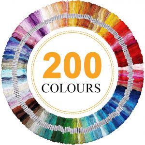 Chenquansarl-Lot De 200 Fils &Agrave; Broder Pour Point De Croix, 200 Couleurs D'&eacute;cheveaux De Fil De Coton Pour Kits De Broderie, Couture Et Loisirs Cr&eacute;atifs, Fil De Style Dmc Pour D&eacute;butants, Bracelets D'am - Neuf