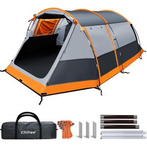 Letnerny-Chzp/Sd180190 Tente De Camping Pour Hommes, Gris Orange, 220x(180+190) X130cm - Neuf