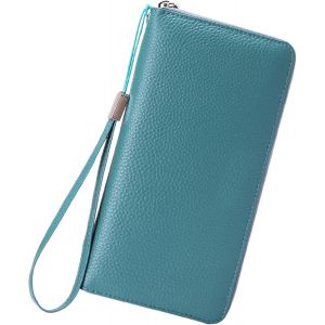 Portefeuille En Cuir Pour Femme Avec Blocage Rfid,Fermeture &Eacute;clair Autour Du Porte-Cartes De Cr&eacute;dit,&Eacute;tui Portefeuille A50 Avec &Eacute;cran,Bu2.,Taille Unique - Neuf