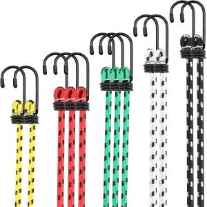 CHECARZHN--NO1-12 Pièces Tendeurs Elastique Avec Crochets, En 5 Couleurs 5 Dimensions, Sandow Elastique, Tendeur Cable, Sangle Elastique, Pour Vélos Et Bagages, Meubles, Chariots, Camping - Neuf
