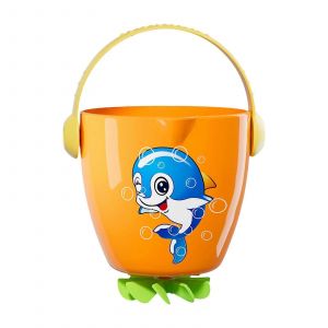 Seau D'eau Pour Tout-Petits Avec Pulvérisateur Rotatif, Jouet De Bain Sûr Et Éducatif Pour Bébés, Rouge-Orange - Neuf