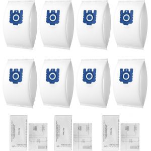 YEMAESRE-Lot De 8 Sacs D'Aspirateur 3D Airclean Gn Pour Aspirateurs Miele Hoover Bags Classic C1, Complete C2, Complete C3, S227, S270, S240, S400, S2, S5, S8 - Neuf