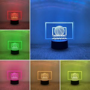 Lampe Basketball 3d Decorative, Lampe De Chevet Chambre Intelligente &Agrave; 7 Couleurs Pour Enfants, Veilleuse Led D&eacute;corative Chambre Ado Pour &Agrave; Coucher, Cadeau D'anniversaire Pour Gar&ccedil;ons Et Filles - Neuf