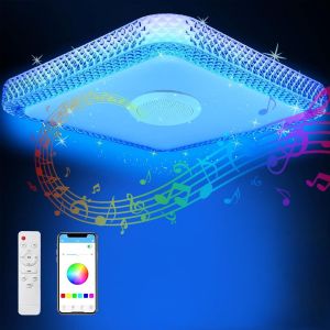 Ulteronixshop-30w Plafonnier Led Dimmable Rgb,Luminaire Plafonniers,Haut-Parleur Bluetooth,Changement De Couleur Rgb,Moderne Led Lampe Pour Chambre,Salle De Bain,Salon,D'enfants - Neuf