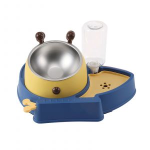Hjlian Nouveau Bol D'alimentation Automatique Pour Chat A Recharge D'eau, Distributeur D'eau Potable Automatique Pour Chien De Petite Et Moyenne Taille, Style Papillon Bleu Et Jaune - Neuf