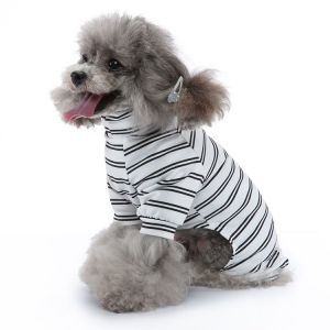 T-Shirt D'été Pet (Rayure Blanche - S), Pyjama Pour Chien Rayé À 4 Pattes, Doux Et Respirant, Pour Chiens De Petite Et Moyenne Taille, Vêtements, - Neuf