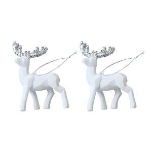 No&euml;l Pendentif Arbre De No&euml;l D&eacute;coratif Cerf Ornements Blanc - Neuf