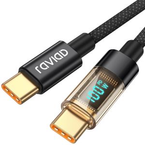 THEF-Câble USB C vers USB C 2M, 100W Cable USB C Charge Rapide PD 5A/20V Câble USB Type C pour iPhone 16/15 Plus Pro Max, Samsung Galaxy S24 S23, MacBook Pro, Pad Pro, Tablet, Huawei, Google Pixel - Neuf