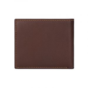 Portefeuille en cuir pour homme et femme (couleur café clair) - Design plat avec fonction de protection RFID (cuir de vachette nappa noir) - Neuf