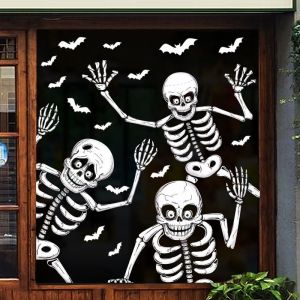 Halloween Fenêtre S'accroche, Le Squelette De La Fenêtre S'accroche, Halloween Décorations De Fenêtre Pour Des Murs De Verre, Halloween Maison Hantée Articles De Fête, Décoration D'halloween - Neuf