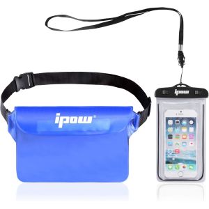 KALANKA-2PCS Pochette Étanche à Ceinture Certifiée IPX8 Sangle Ajustable 3 Zipper Plastique Housse à Ceinture/Etui Imperméable/Sac pour Nautique,Pêche,Kayak,Baignade,Protection Téléphone/Argents/Cart - Neuf