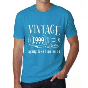 Homme Tee-Shirt Vieillissement Comme Un Bon Vin 1999 - Aging Like A Fine Wine 1999 - 25 Ans T-Shirt Graphique Id&eacute;e Cadeau 25e Anniversaire Vintage Ann&eacute;e 1999 Nouveaut&eacute; - Neuf