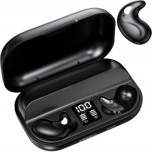 KALANKA-&Eacute;couteurs Bluetooth Sleep, Mini &eacute;couteurs Intra-Auriculaires Bluetooth 5.3 Invisibles, &Eacute;couteurs Sleep pour Petites Oreilles, &Eacute;couteurs &agrave; R&eacute;duction de Bruit pour Le Sommeil lat&eacute;ral (Noir) - Neuf