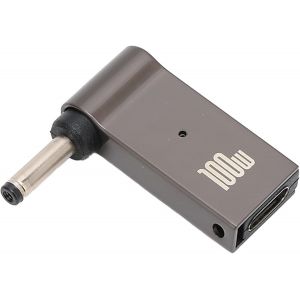 Adaptateur USB C Femelle vers DC, 90 Degr&eacute;s USB C vers 3,5 X 1,35 Mm DC Jack Plug Converter, Connecteur de Chargeur d'alimentation Portable 100 W 5 A PD pour Ordinateur Portable - Neuf