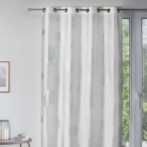 Rideau Ameublement En Taffetas Imprim&eacute; Argent - Neuf