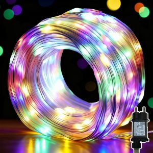 Kalanka-Guirlande Lumineuse Ext&eacute;rieure 30m 300led, Guirlande Lumineuse Int&eacute;rieur Avec 8 Modes + 6/18 Timer, Corde Lumineuse Ext&eacute;rieure D&eacute;coration De No&euml;l 31v Pour F&ecirc;te, Balcon, Multicolore - Neuf