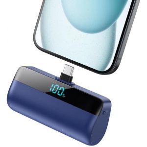 Eryi-Batterie Externe 5200mah Pour Iphone 16/15 Series, Pd Charge Rapide Usb C Power Bank Avec Écran Lcd Chargeur Portable Compatible Avec Iphone 16/15 Plus Pro Max, Samsung S24/23, Huawei Etc - Bleu - Neuf