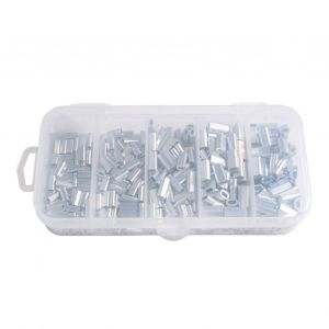 Kit De Connecteurs De Manchons à Sertir En Aluminium, 5 Tailles, Manchons à Sertir à Baril Unique Pour Ligne De PêChe, 250 PièCes - Neuf