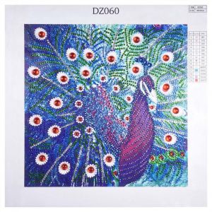 Hjlian Kit De Broderie Diamant Paon A Faire Soi-Meme, Point De Croix, Strass, Decoration Murale (30 X 30 Cm) - Neuf
