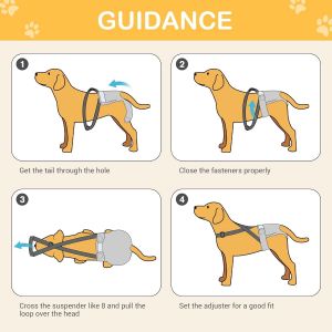 3 Couches Lavables Pour Chienne Femelle Avec Bretelles,Culotte Protection Confort Couche Lors Des R&egrave;gles,De Chaleurs,D'incontinence -Noir/Marron/Gris (Xs) - Neuf