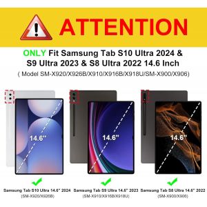 Coque pour Samsung Galaxy Tab S10 Ultra 14.6 Puces/Tab S9 Ultra/Tab S8 Ultra (2024/2023/2022) - [Rangement de Stylet] Housse Transparente Claire Etui avec Bord Antichoc, Marbre Nuageux - Neuf