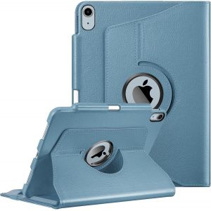 Coque pour iPad Air 11 Pouces M3/M2 (2025/2024),iPad Air 5/4 10.9 Pouces (2022/2020)-[Rangement de Stylet] &Eacute;tui Rotatif &agrave; 360&deg; Housse Pivotante Veille/R&eacute;veil Auto,Bleu Brumeux - Neuf