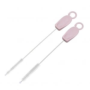 Lot De 2 Brosses De Nettoyage Pour Pailles En Acier Inoxydable Pour Bebe, Pour Biberons Et Tetines, Rose - Neuf