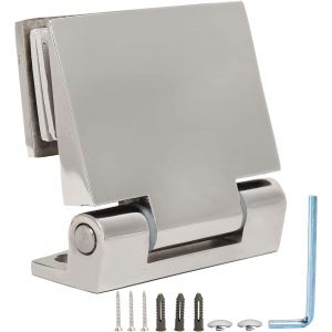 Charnières de porte de douche en verre roulement à billes sans mortaise inclinée simple côté charnière en acier inoxydable salle de bain porte pince pour verre trempé 8-12 mm - Neuf