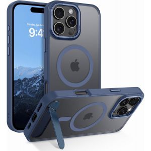 NSIECD-Coque Magn&eacute;tique pour iPhone 16 Pro Max, Compatible avec MagSafe, [Support Invisible Int&eacute;gr&eacute;e] Housse Qualit&eacute; Militaire Antichoc, &Eacute;tui Translucide Mat pour iPhone 16 Pro Max 6,9"", Bleu - Neuf